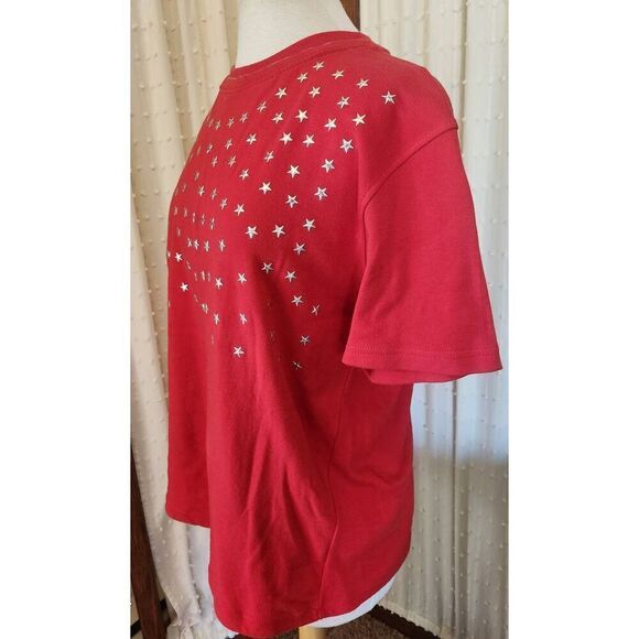 SL Brunswick Square silver starry vibrant red t-shirt - Picture 3 of 7